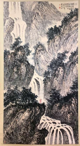 A CHINESE LANDSCAPE PAINTING, FU BAOSHI MARK