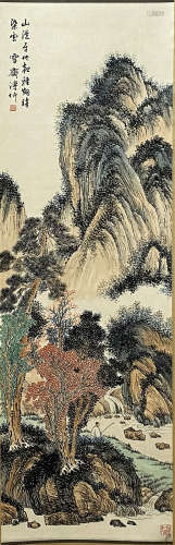 A CHINESE LANDSCAPE PAINTING, PU JIN MARK