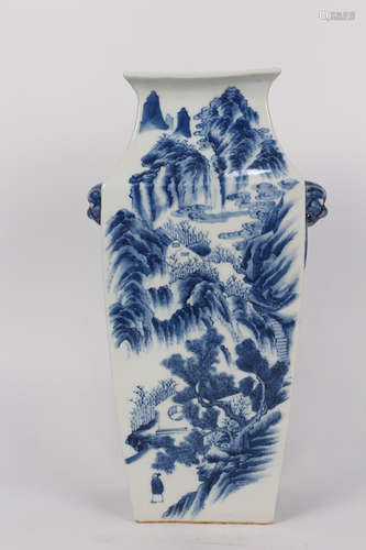 QING--CHINESE BLUE AND WHITE PORCELAIN VASE