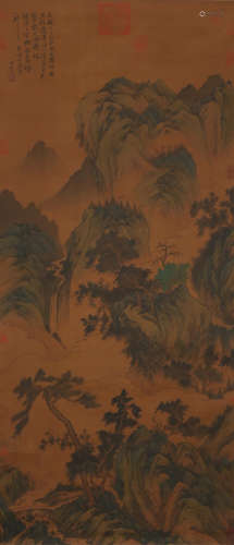 A CHINESE LANDSCAPE PAINTING SCROLL, HUANG GONGWANG MARK