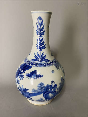 Chinese Qing Style Blue and white Tianqiuping porcelain