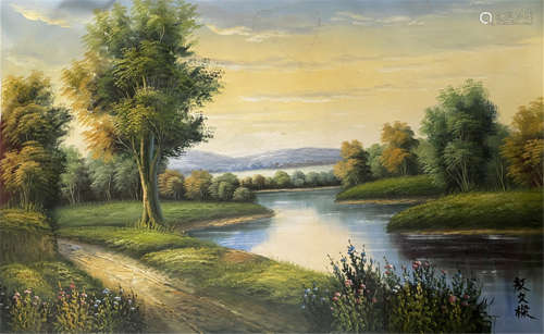 Chinese oil painting on canvas of landscape