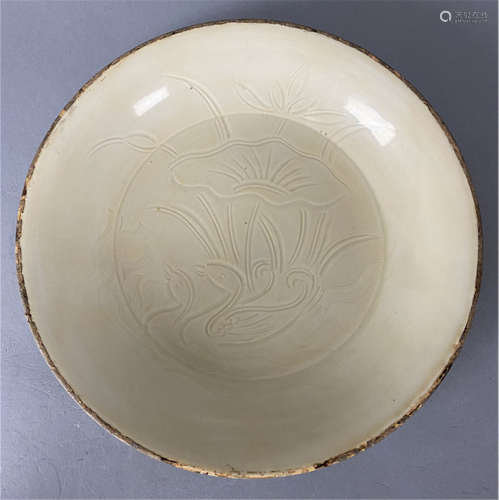 Chinese Song Dynasty DingYao porcelain with swan painting