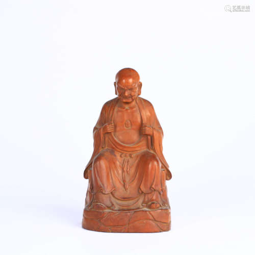 A Boxwood Carved Arhat Ornament