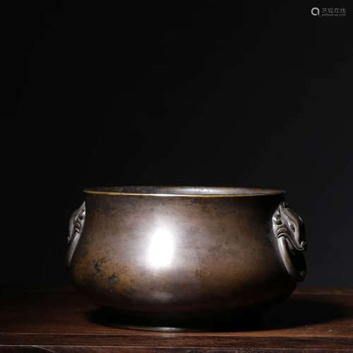 Qing Mark of Made in Da Ming Xuande Period Bronze Made Ring Aroma Censer