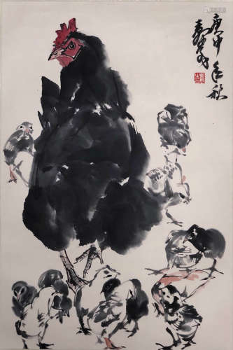 Huang Zhou ‘Chook, Autumn of Gengsheng Year’ Chinese Ink Painting