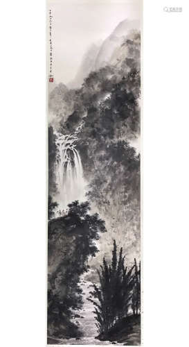 Fu Baoshi, Landscape, Chinese Ink Painting, about 4 Chinese feet