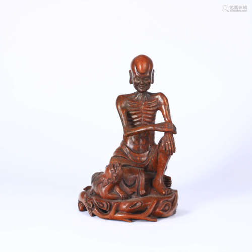 A Bamboo Carved Arhat Ornament