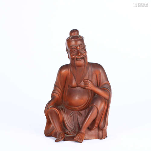 A Boxwood Carved Old Man Ornament