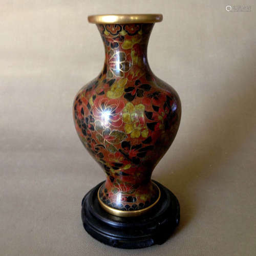 Cloisonne Enamel Flower Pattern Vase