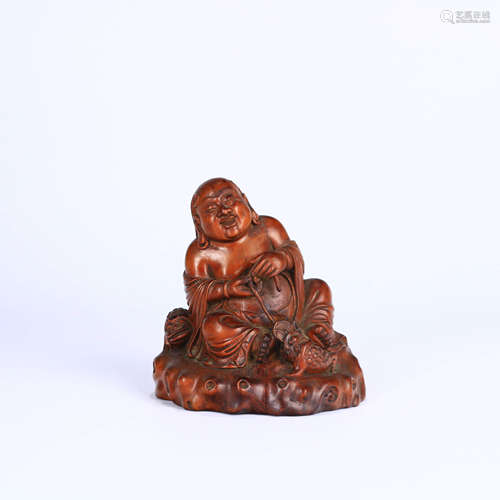 A Boxwood Carved Figure Ornament