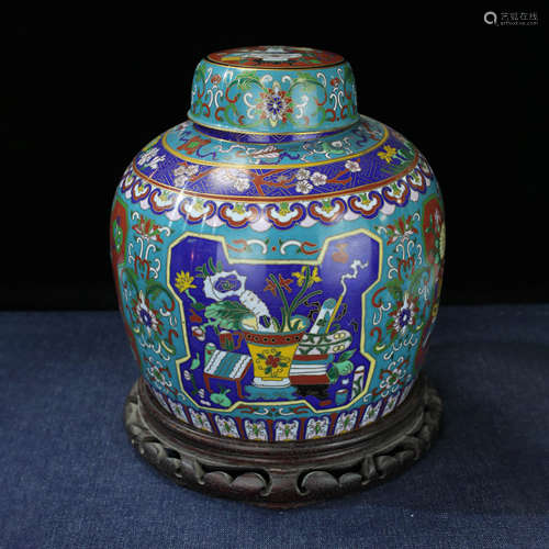 Qing Dynasty, Cloisonne Temple Jar