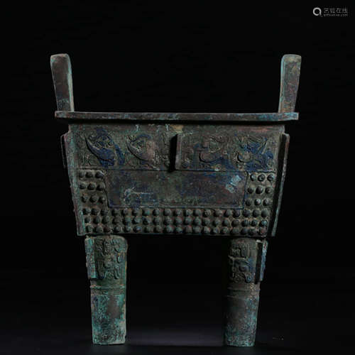 Before Ming Dynasty, Bronze Square Tripod