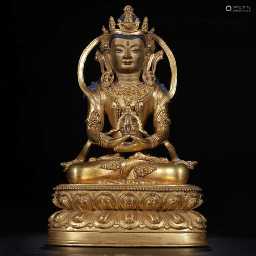 Qing, Seated Gilt Bronze Buddha