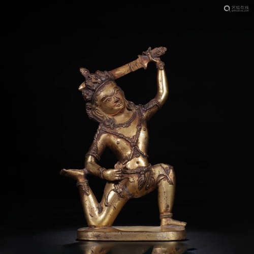 Ming Gilt Bronze Statue of Immovable Mingwang