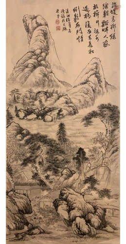 Shi Tao Inscription, 'Willow Along the Embankment' Not Framed