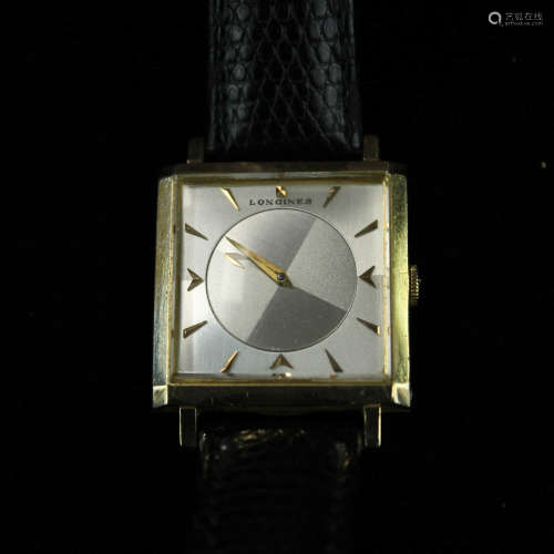 Longines Square Shape Antique Mechanical Watch, 14K Gold