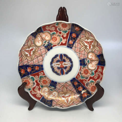 Multicloured Flower Pattern Porcelain Plate