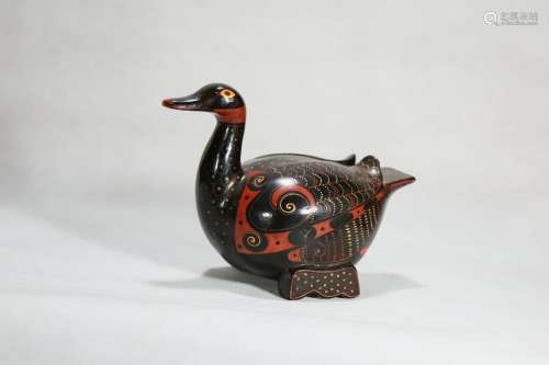 chinese lacquered duck ornament