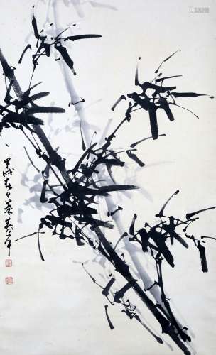 chinese painting of bamboo by dong shouping