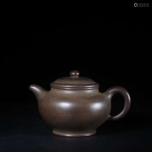 Republic of China Mark of ShaoDaHeng Purple Clay Dark Red Enameled Pottery