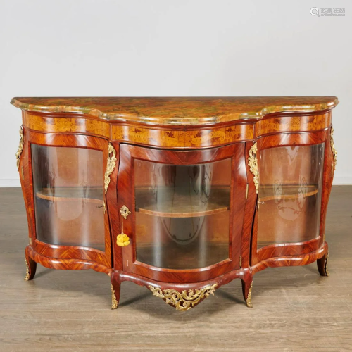 Louis XV style ormolu mounted bombe cabinet