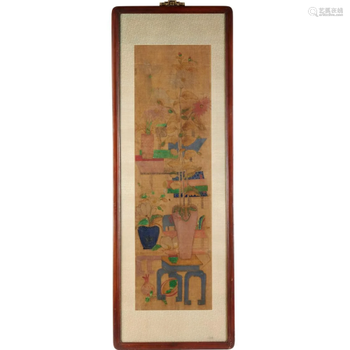 Korean School, silk scroll painting