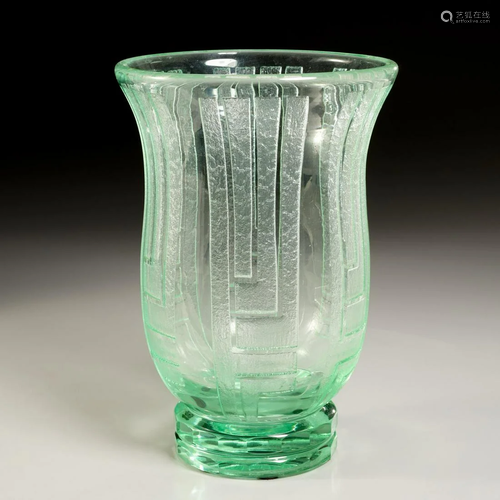 Large Daum Art Deco glass vase