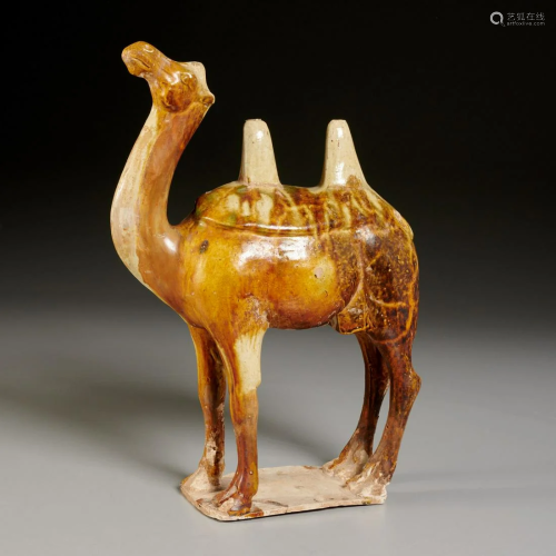 Chinese brown glazed pottery Bactrian camel