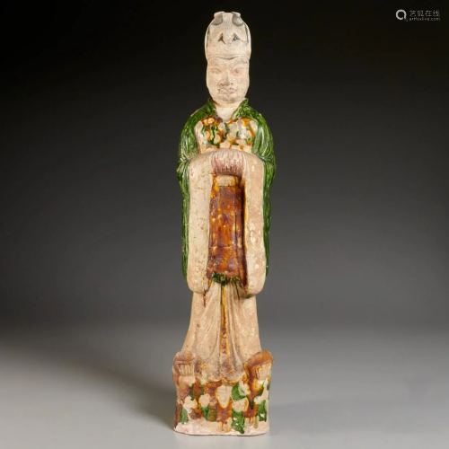 Chinese pottery figure of a standing official