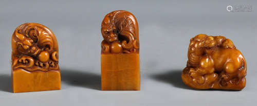 SET OF TIANHUANG STONE CARVED SEAL