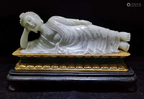 A FURONG STONE CARVED BUDDHA STATUE
