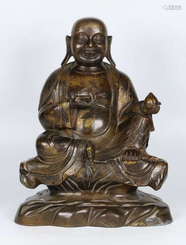 A GILT BRONZE CASTED SHANGSHI BUDDHA STATUE