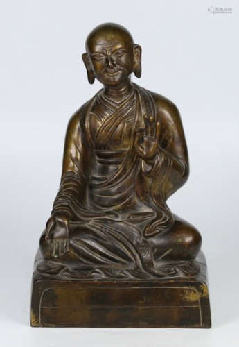 A COPPER CASTED SHANGSHI BUDDHA STATUE