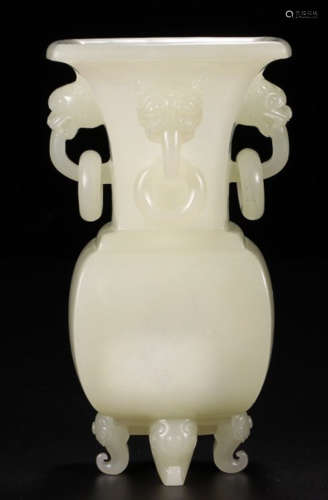 A HETIAN JADE CARVED VASE