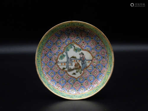 大清雍正年製款 粉彩人物紋皿 二十枚