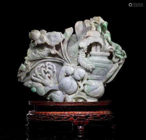 Large Chinese Jade Jadeite Carving