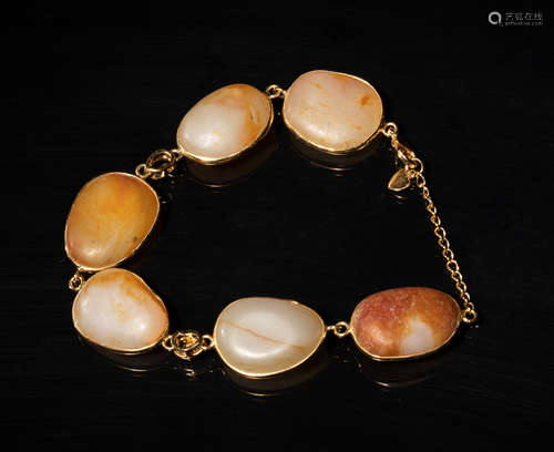 Beautiful Chinese Pebble Jade Bracelet