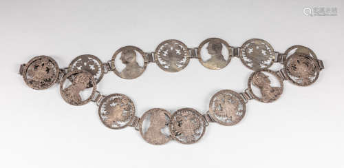 17th Roman Silver Coin Belt