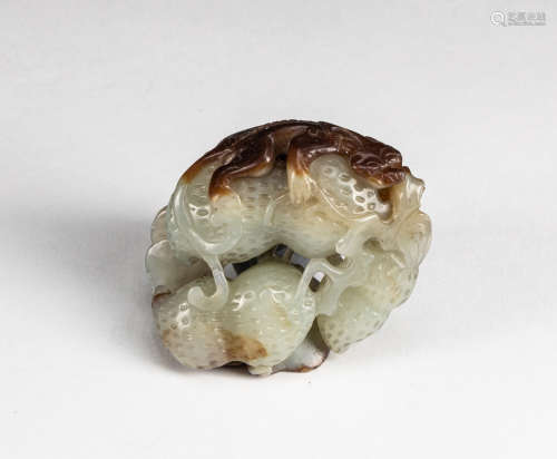 Chinese Jade Carving Beast Peanut
