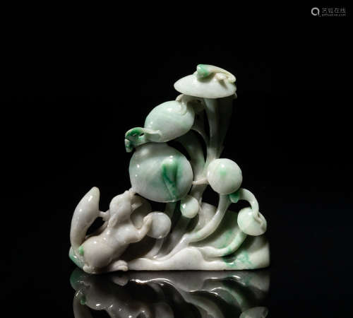 Chinese Jade Jadeite Carving Squirrel