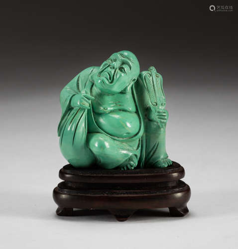 Chinese Turquoise Carving Luohan