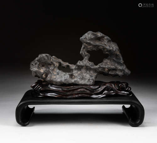 Chinese Old Scholar Stone with Stand