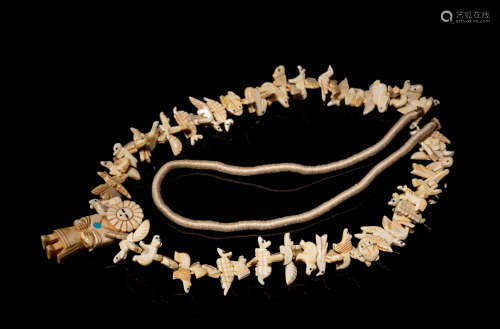 Large Bone Fetish Inuit Pendant Necklace