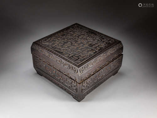 Large Chinese Zitan  Like Wood Box