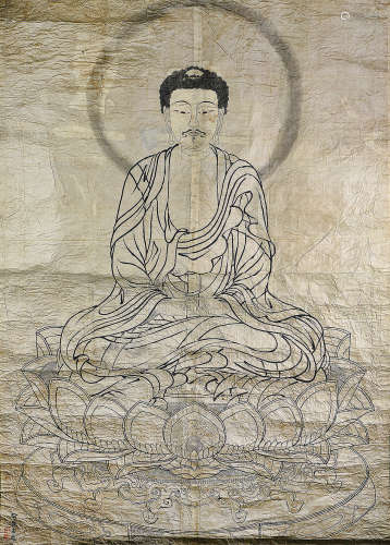 佚名 佛陀画赞 纸本立轴