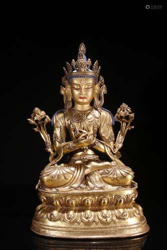 A Gilt Bronze Bodhisattva Tara Statue