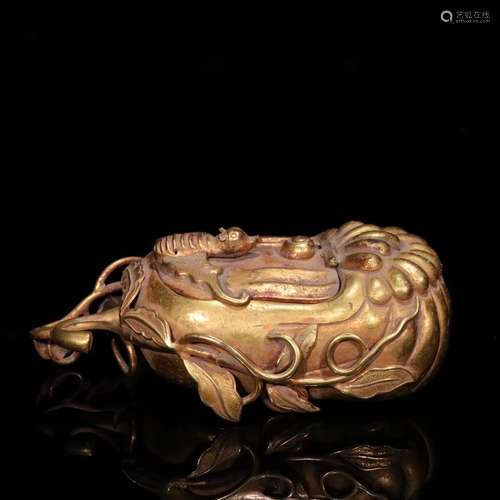 A Gilt Bronze Longevous Pattern Brush Washer