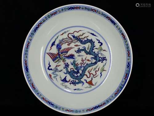 A Doucai Phoenix Plate