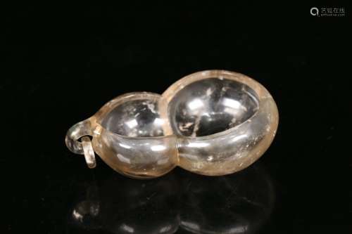 A Crystal Gourd Carved Brush Washer